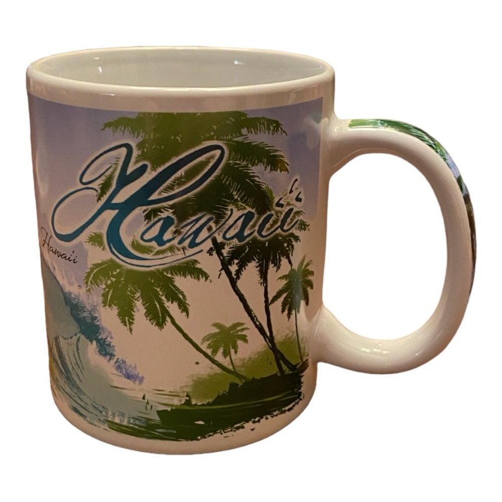 ABC Stores Hawaii Island Waves Ceramic Coffee Mug Souvenir 10oz EUC